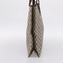 GUCCI GG Supreme Web Sherry Line Tote Bag PVC Beige Gold Auth 204701A-3