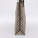 GUCCI GG Supreme Web Sherry Line Tote Bag PVC Beige Gold Auth 204701A-4