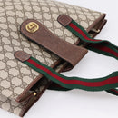 GUCCI GG Supreme Web Sherry Line Tote Bag PVC Beige Gold Auth 204701A-6