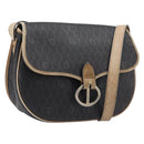 Christian Dior Honeycomb Shoulder Bag PVC Leather Black Gold Tone Auth 204704-1