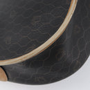 Christian Dior Honeycomb Shoulder Bag PVC Leather Black Gold Tone Auth 204704-18