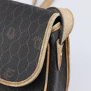 Christian Dior Honeycomb Shoulder Bag PVC Leather Black Gold Tone Auth 204704-10