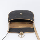 Christian Dior Honeycomb Shoulder Bag PVC Leather Black Gold Tone Auth 204704-20