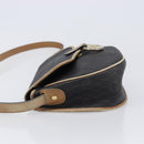 Christian Dior Honeycomb Shoulder Bag PVC Leather Black Gold Tone Auth 204704-4