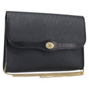 Christian Dior Honeycomb Chain Shoulder Bag PVC Black Gold Tone Auth 204705A-1