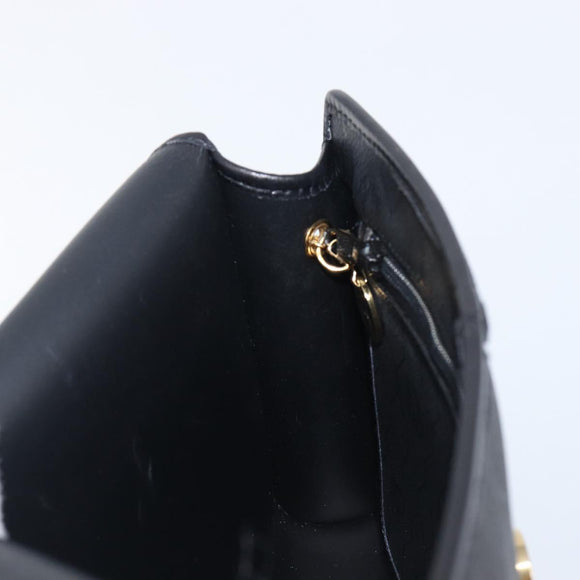 Christian Dior Honeycomb Chain Shoulder Bag PVC Black Gold Tone Auth 204705A