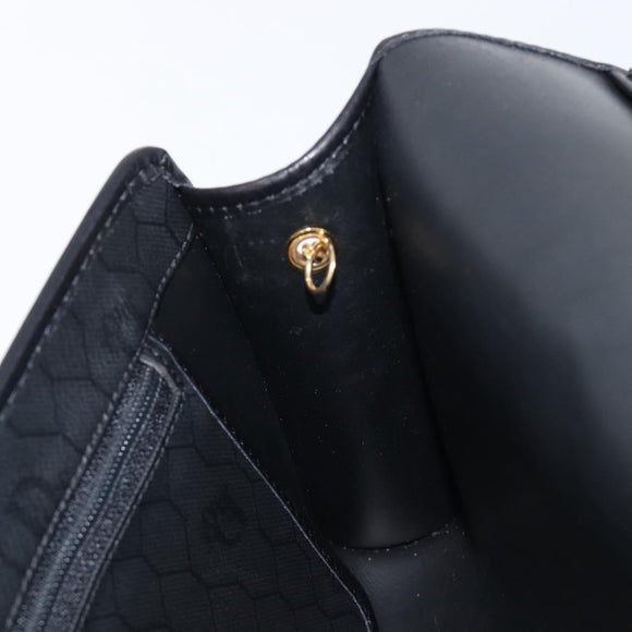 Christian Dior Honeycomb Chain Shoulder Bag PVC Black Gold Tone Auth 204705A