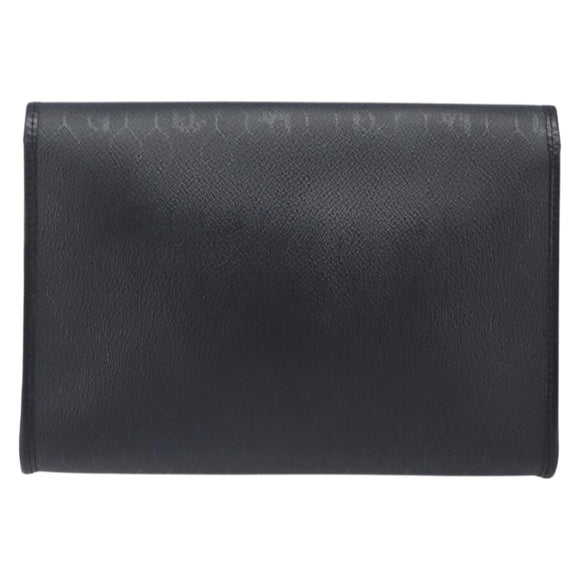 Christian Dior Honeycomb Chain Shoulder Bag PVC Black Gold Tone Auth 204705A