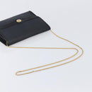 Christian Dior Honeycomb Chain Shoulder Bag PVC Black Gold Tone Auth 204705A-7