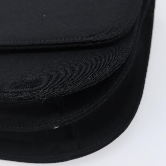 PRADA Plastic Chain Shoulder Bag Cotton Black Auth 204708V