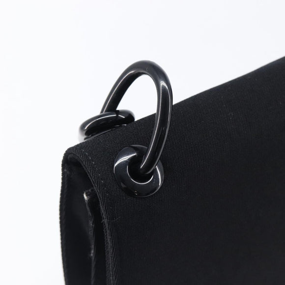 PRADA Plastic Chain Shoulder Bag Cotton Black Auth 204708V