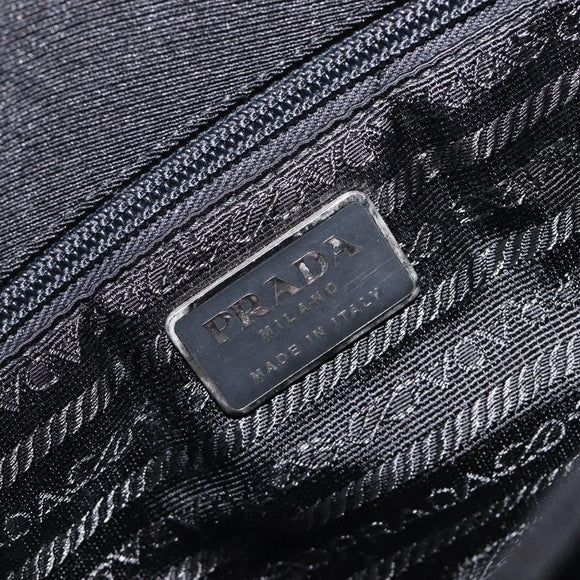 PRADA Plastic Chain Shoulder Bag Cotton Black Auth 204708V