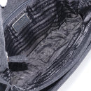 PRADA Plastic Chain Shoulder Bag Cotton Black Auth 204708V-18