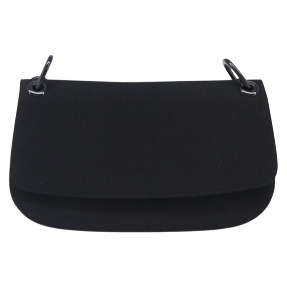 PRADA Plastic Chain Shoulder Bag Cotton Black Auth 204708V