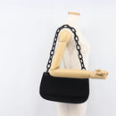 PRADA Plastic Chain Shoulder Bag Cotton Black Auth 204708V-27