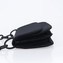 PRADA Plastic Chain Shoulder Bag Cotton Black Auth 204708V-5