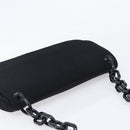 PRADA Plastic Chain Shoulder Bag Cotton Black Auth 204708V-6