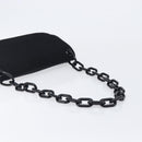 PRADA Plastic Chain Shoulder Bag Cotton Black Auth 204708V-7