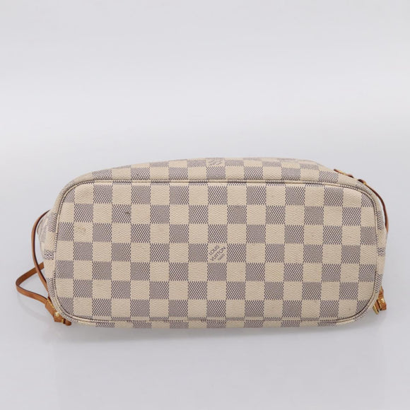 LOUIS VUITTON Damier Azur Neverfull PM Tote Bag N41362 LV Auth 204721