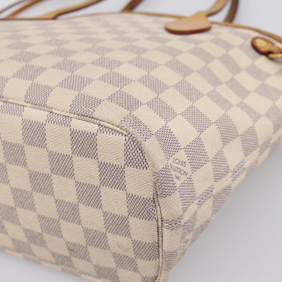 LOUIS VUITTON Damier Azur Neverfull PM Tote Bag N41362 LV Auth 204721