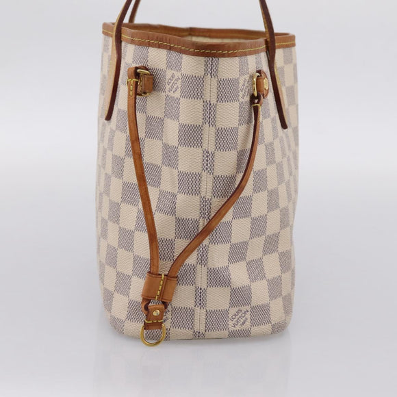 LOUIS VUITTON Damier Azur Neverfull PM Tote Bag N41362 LV Auth 204721