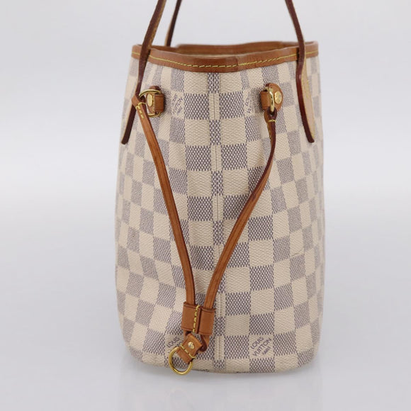 LOUIS VUITTON Damier Azur Neverfull PM Tote Bag N41362 LV Auth 204721