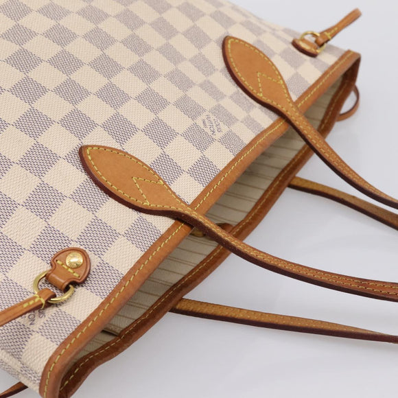 LOUIS VUITTON Damier Azur Neverfull PM Tote Bag N41362 LV Auth 204721