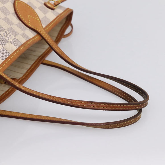 LOUIS VUITTON Damier Azur Neverfull PM Tote Bag N41362 LV Auth 204721