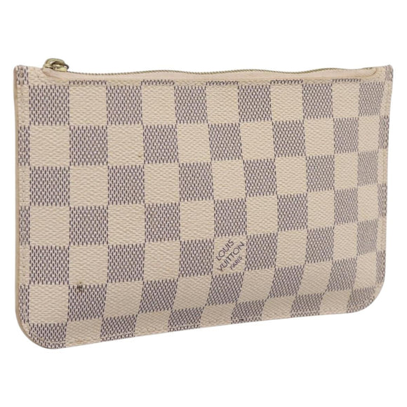 LOUIS VUITTON Damier Azur Neverfull PM Pouch Accessory Pouch LV Auth 204722