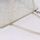 CHANEL Tote Bag Caviar Skin Standard White Silver CC Auth 204728-16