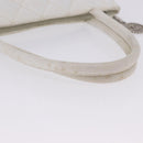 CHANEL Tote Bag Caviar Skin Standard White Silver CC Auth 204728-8