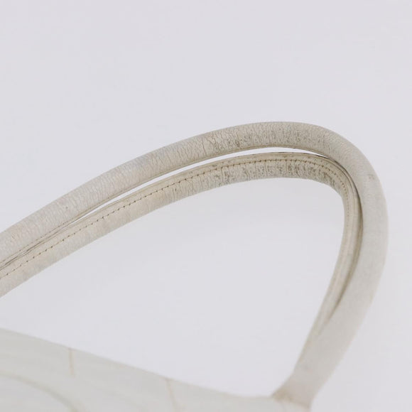 CHANEL Tote Bag Caviar Skin Standard White Silver CC Auth 204728