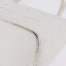 CHANEL Tote Bag Caviar Skin Standard White Silver CC Auth 204728-21