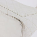 CHANEL Tote Bag Caviar Skin Standard White Silver CC Auth 204728-24