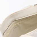 CHANEL Tote Bag Caviar Skin Standard White Silver CC Auth 204728-27