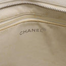 CHANEL Tote Bag Caviar Skin Standard White Silver CC Auth 204728-29