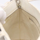 CHANEL Tote Bag Caviar Skin Standard White Silver CC Auth 204728-30