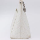 CHANEL Tote Bag Caviar Skin Standard White Silver CC Auth 204728-6