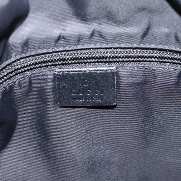 GUCCI Web Sherry Line Shoulder Bag Canvas Black Silver 387111 Auth 204729A