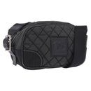 CHANEL Sports Line Matelasse Shoulder Bag Canvas Black Silver CC Auth 204730V-1