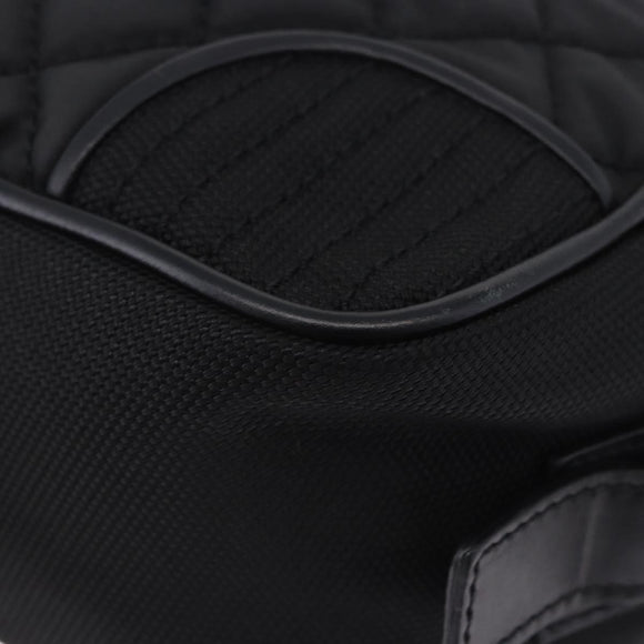 CHANEL Sports Line Matelasse Shoulder Bag Canvas Black Silver CC Auth 204730V
