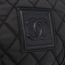 CHANEL Sports Line Matelasse Shoulder Bag Canvas Black Silver CC Auth 204730V-22