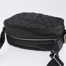 CHANEL Sports Line Matelasse Shoulder Bag Canvas Black Silver CC Auth 204730V-7