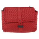 BOTTEGA VENETA INTRECCIATO Shoulder Bag Leather Red Auth 204736A-13