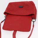 BOTTEGA VENETA INTRECCIATO Shoulder Bag Leather Red Auth 204736A-23
