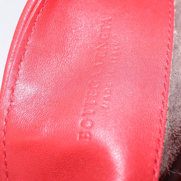 BOTTEGA VENETA INTRECCIATO Shoulder Bag Leather Red Auth 204736A