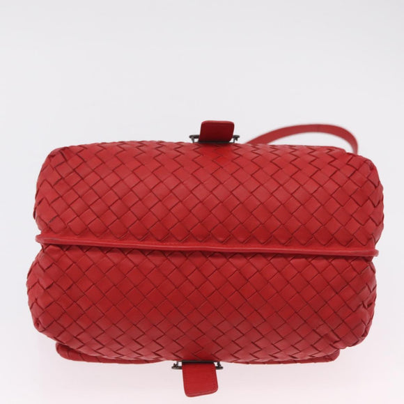 BOTTEGA VENETA INTRECCIATO Shoulder Bag Leather Red Auth 204736A