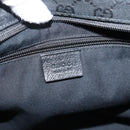 GUCCI GG Canvas Web Sherry Line Shoulder Bag Black Silver 256100 Auth 204737A-17