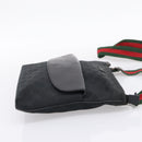GUCCI GG Canvas Web Sherry Line Shoulder Bag Black Silver 256100 Auth 204737A-4