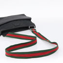 GUCCI GG Canvas Web Sherry Line Shoulder Bag Black Silver 256100 Auth 204737A-7
